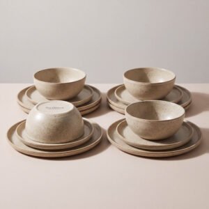 Stoneware Dinner Set for Four